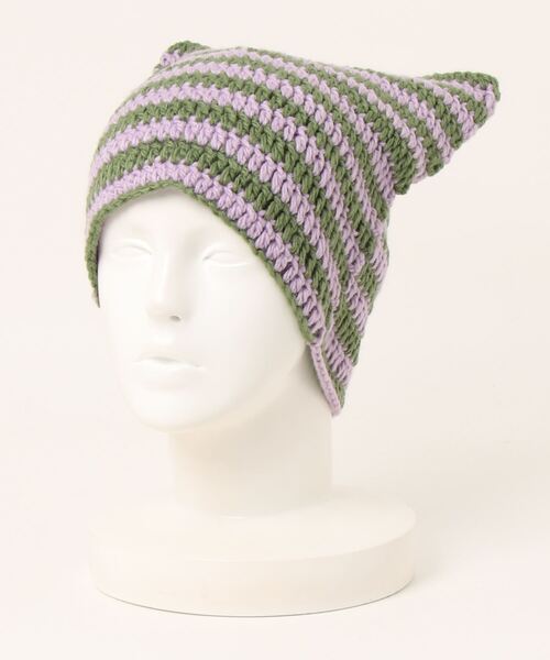 HIKA(ヒカ)の「【HIKA】猫耳ボーダーワッチCAP(ニットキャップ/ビーニー・レディース・グレー系その他/ブラウン系その他/グリーン系その他/ブラウン系その他2/グリーン系その他2/グリーン系その他3/ホワイト×ブラック/レッド系その他/グリーン系その他4/グリーン系その他5/グレー系その他2/ブラック/ホワイト/ブラック系その他・FREE)」の13枚目の写真