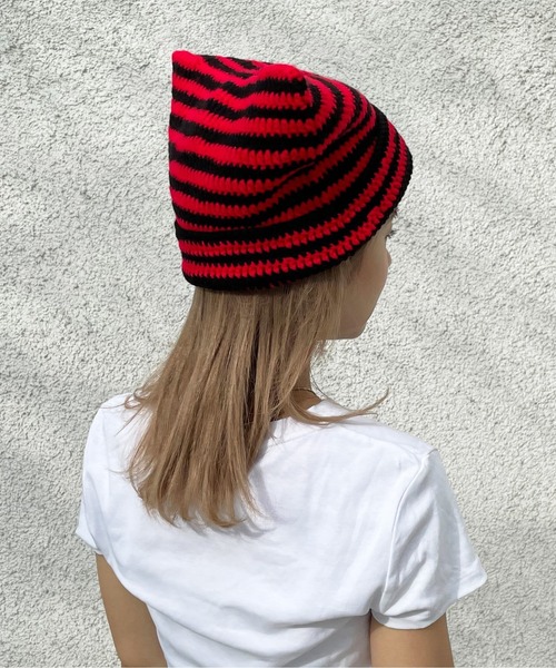 HIKA(ヒカ)の「【HIKA】猫耳ボーダーワッチCAP(ニットキャップ/ビーニー・レディース・グレー系その他/ブラウン系その他/グリーン系その他/ブラウン系その他2/グリーン系その他2/グリーン系その他3/ホワイト×ブラック/レッド系その他/グリーン系その他4/グリーン系その他5/グレー系その他2/ブラック/ホワイト/ブラック系その他・FREE)」の14枚目の写真