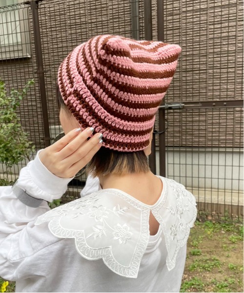 HIKA(ヒカ)の「【HIKA】猫耳ボーダーワッチCAP(ニットキャップ/ビーニー・レディース・グレー系その他/ブラウン系その他/グリーン系その他/ブラウン系その他2/グリーン系その他2/グリーン系その他3/ホワイト×ブラック/レッド系その他/グリーン系その他4/グリーン系その他5/グレー系その他2/ブラック/ホワイト/ブラック系その他・FREE)」の21枚目の写真