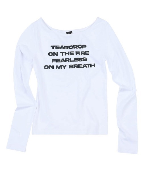runningHIGH(ランニングハイ)の「A'GEM/9 × .kom『runningHIGH/ランニングハイ』LETTERING SLIM L/S TEE/レタリング スリム ロングスリーブカットソー(Tシャツ/カットソー・レディース・ブラック/ホワイト/チャコールグレー/ライトパープル/ブラウン/グリーン/イエロー/グレー・FREE)」の16枚目の写真