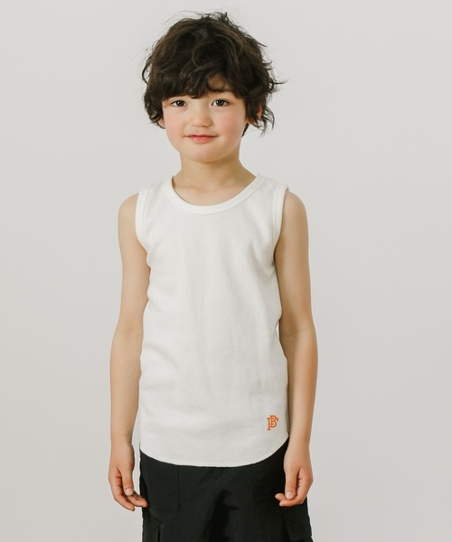 BAYFLOW（ベイフロー）の「ワッフルタンクトップ(KIDS)（タンクトップ・キッズ・ブルー/オフホワイト・130cm/120cm/140cm/110cm）」の4枚目の写真