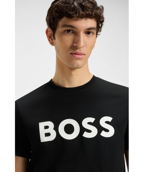 BOSS ボス★コットンジャージー Tシャツ ラバープリントロゴ BOSS(ボス)の「ラバープリントBOSSロゴ コットンジャージー T