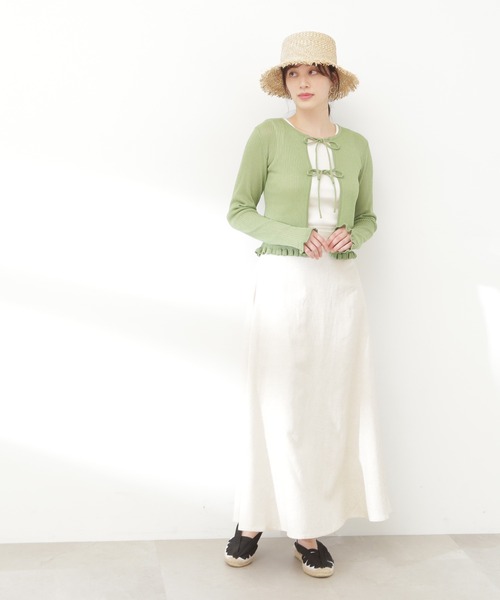 N.（N. Natural Beauty Basic）（エヌエヌナチュラルビューティーベーシック）の「【S Size Line】◆麻混フレアスカート（スカート・レディース・ベージュ/ネイビー・SMALL/MEDIUM）」の5枚目の写真