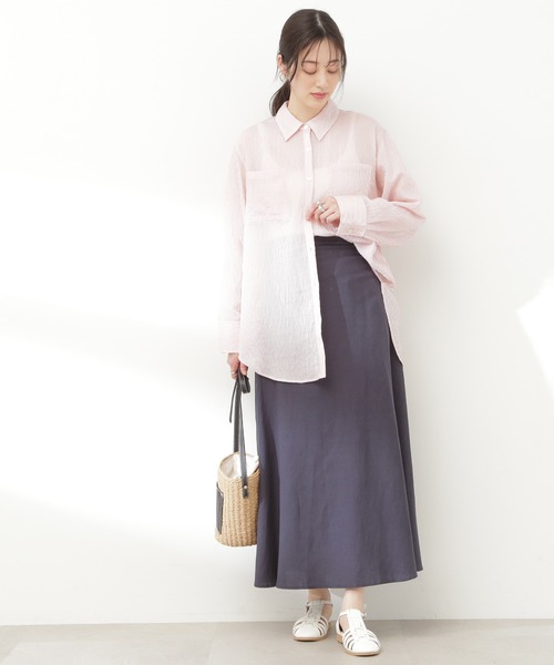 N.（N. Natural Beauty Basic）（エヌエヌナチュラルビューティーベーシック）の「【S Size Line】◆麻混フレアスカート（スカート・レディース・ベージュ/ネイビー・SMALL/MEDIUM）」の14枚目の写真