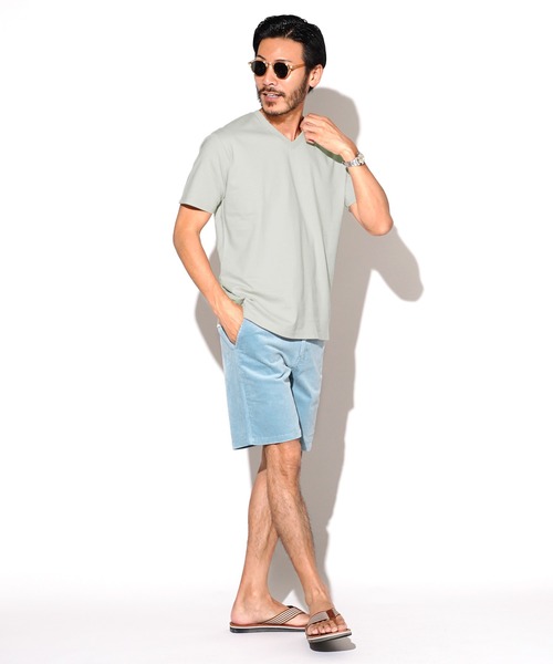 jiggys shop（ジギーズショップ）の「コットン Vネック 半袖無地 Tシャツ カットソー（Tシャツ/カットソー・メンズ・ミックスグレー/ロイヤルブルー/グレー/ネイビー/ブラック/ホワイト/カーキ・X-LARGE/MEDIUM/SMALL/LARGE/XX-LARGE）」の16枚目の写真