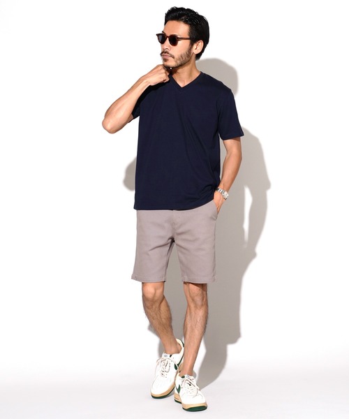 jiggys shop（ジギーズショップ）の「コットン Vネック 半袖無地 Tシャツ カットソー（Tシャツ/カットソー・メンズ・ミックスグレー/ロイヤルブルー/グレー/ネイビー/ブラック/ホワイト/カーキ・X-LARGE/MEDIUM/SMALL/LARGE/XX-LARGE）」の20枚目の写真