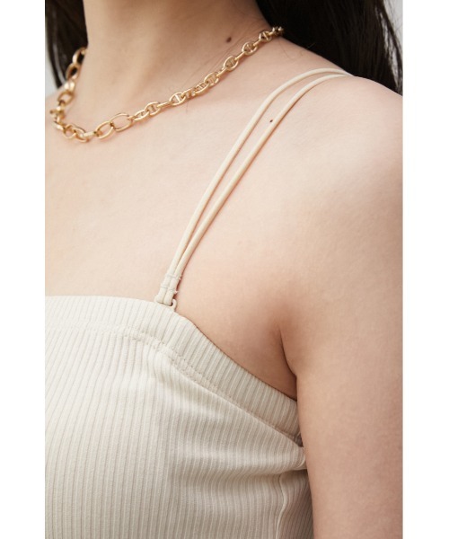 AZUL by moussy（アズールバイマウジー）の「A/B DOUBLE STRAP TUBE TOP/ダブルストラップチューブトップ（チューブトップ・レディース・アイボリー/ブラック・SMALL/MEDIUM）」の16枚目の写真