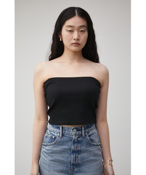 AZUL by moussy（アズールバイマウジー）の「A/B DOUBLE STRAP TUBE TOP/ダブルストラップチューブトップ（チューブトップ・レディース・アイボリー/ブラック・SMALL/MEDIUM）」の4枚目の写真
