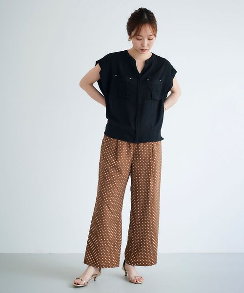 le.coeur blanc(ルクールブラン)の「ドットプリントイージーパンツ(その他パンツ・レディース・ブラック系その他/ブラウン系その他3・38)」の7枚目の写真