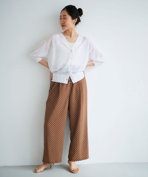 le.coeur blanc(ルクールブラン)の「ドットプリントイージーパンツ(その他パンツ・レディース・ブラック系その他/ブラウン系その他3・38)」の4枚目の写真