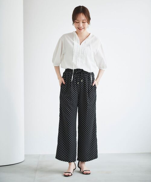 le.coeur blanc(ルクールブラン)の「ドットプリントイージーパンツ(その他パンツ・レディース・ブラック系その他/ブラウン系その他3・38)」の19枚目の写真