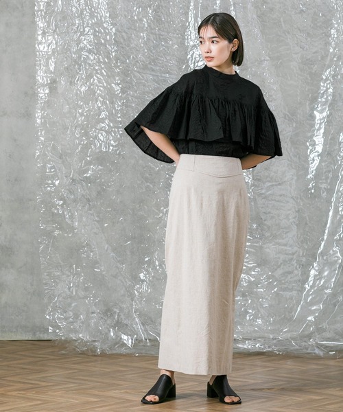 malla（マーラ）の「ミラクルウェーブラッフルブラウス（シャツ/ブラウス・レディース・ブラック/グリーン・FREE）」の11枚目の写真