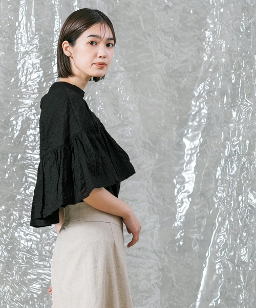 malla（マーラ）の「ミラクルウェーブラッフルブラウス（シャツ/ブラウス・レディース・ブラック/グリーン・FREE）」の16枚目の写真