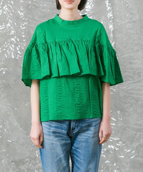 malla（マーラ）の「ミラクルウェーブラッフルブラウス（シャツ/ブラウス・レディース・ブラック/グリーン・FREE）」の19枚目の写真