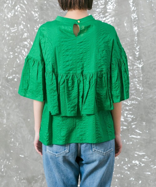 malla（マーラ）の「ミラクルウェーブラッフルブラウス（シャツ/ブラウス・レディース・ブラック/グリーン・FREE）」の20枚目の写真