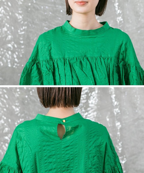 malla（マーラ）の「ミラクルウェーブラッフルブラウス（シャツ/ブラウス・レディース・ブラック/グリーン・FREE）」の21枚目の写真