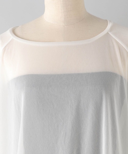 e/rm（イーアールエム）の「【e/rm】シアーBIGプルオーバー（Tシャツ/カットソー・レディース・オフホワイト/グレー系その他4/グレー・FREE）」の6枚目の写真