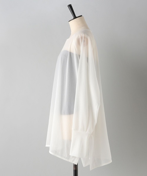 e/rm（イーアールエム）の「【e/rm】シアーBIGプルオーバー（Tシャツ/カットソー・レディース・オフホワイト/グレー系その他4/グレー・FREE）」の9枚目の写真