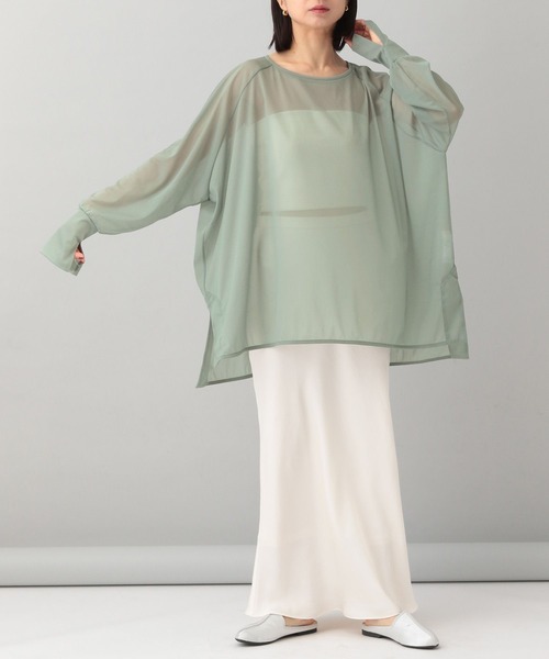 e/rm（イーアールエム）の「【e/rm】シアーBIGプルオーバー（Tシャツ/カットソー・レディース・オフホワイト/グレー系その他4/グレー・FREE）」の15枚目の写真