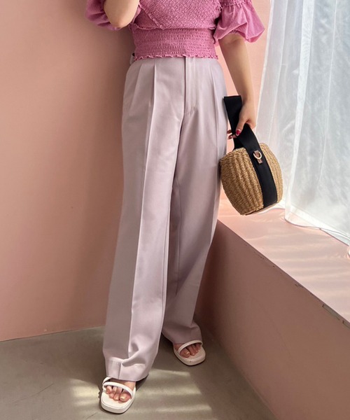 one after another NICE CLAUP（ワンアフターアナザーナイスクラップ）の「【新色追加】バックリボンカラースラックス（スラックス・レディース・アイボリー/ダークグレー/ラベンダー/ライトグレー・SMALL/MEDIUM）」の4枚目の写真