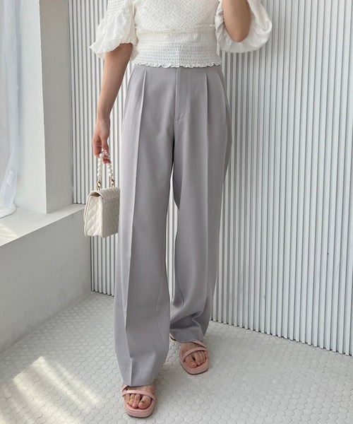 one after another NICE CLAUP（ワンアフターアナザーナイスクラップ）の「【新色追加】バックリボンカラースラックス（スラックス・レディース・アイボリー/ダークグレー/ラベンダー/ライトグレー・SMALL/MEDIUM）」の2枚目の写真