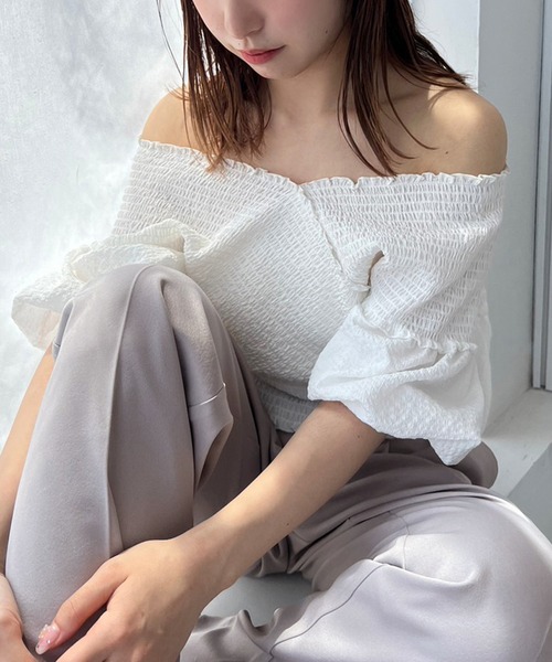 one after another NICE CLAUP（ワンアフターアナザーナイスクラップ）の「【新色追加】バックリボンカラースラックス（スラックス・レディース・アイボリー/ダークグレー/ラベンダー/ライトグレー・SMALL/MEDIUM）」の13枚目の写真