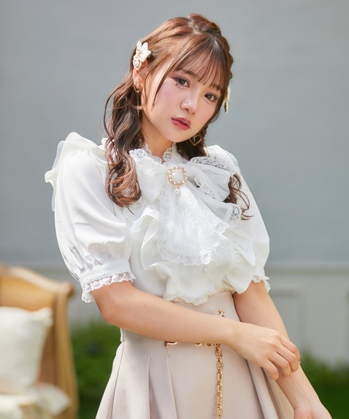 ROJITA（ロジータ）の「レーシーリボンラッフルブラウス（シャツ/ブラウス・レディース・ブラック/ホワイト/ラベンダー・FREE）」の13枚目の写真