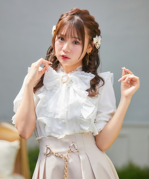 ROJITA（ロジータ）の「レーシーリボンラッフルブラウス（シャツ/ブラウス・レディース・ブラック/ホワイト/ラベンダー・FREE）」の10枚目の写真