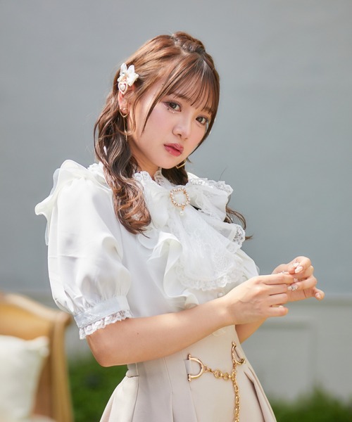 ROJITA（ロジータ）の「レーシーリボンラッフルブラウス（シャツ/ブラウス・レディース・ブラック/ホワイト/ラベンダー・FREE）」の18枚目の写真
