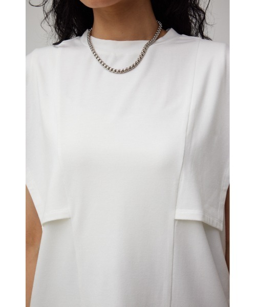 AZUL by moussy(アズールバイマウジー)の「PANEL SLEEVE CUT TOPS/パネルスリーブカットトップス(Tシャツ/カットソー・レディース・ブラック/オフホワイト/ブルー/ダークオレンジ・SMALL/MEDIUM)」の19枚目の写真