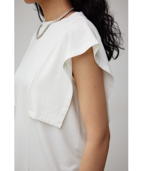 AZUL by moussy(アズールバイマウジー)の「PANEL SLEEVE CUT TOPS/パネルスリーブカットトップス(Tシャツ/カットソー・レディース・ブラック/オフホワイト/ブルー/ダークオレンジ・SMALL/MEDIUM)」の15枚目の写真