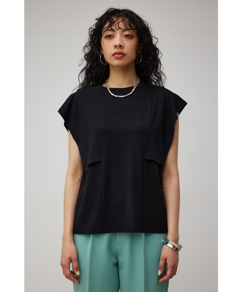 セール】PANEL SLEEVE CUT TOPS/パネルスリーブカットトップス
