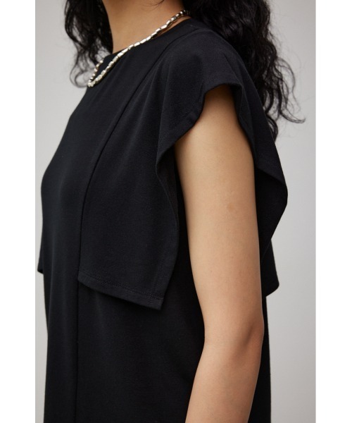 AZUL by moussy(アズールバイマウジー)の「PANEL SLEEVE CUT TOPS/パネルスリーブカットトップス(Tシャツ/カットソー・レディース・ブラック/オフホワイト/ブルー/ダークオレンジ・SMALL/MEDIUM)」の7枚目の写真