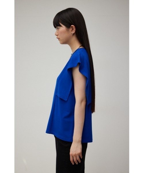 AZUL by moussy(アズールバイマウジー)の「PANEL SLEEVE CUT TOPS/パネルスリーブカットトップス(Tシャツ/カットソー・レディース・ブラック/オフホワイト/ブルー/ダークオレンジ・SMALL/MEDIUM)」の21枚目の写真