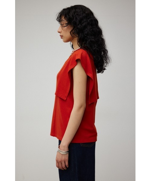 AZUL by moussy(アズールバイマウジー)の「PANEL SLEEVE CUT TOPS/パネルスリーブカットトップス(Tシャツ/カットソー・レディース・ブラック/オフホワイト/ブルー/ダークオレンジ・SMALL/MEDIUM)」の18枚目の写真