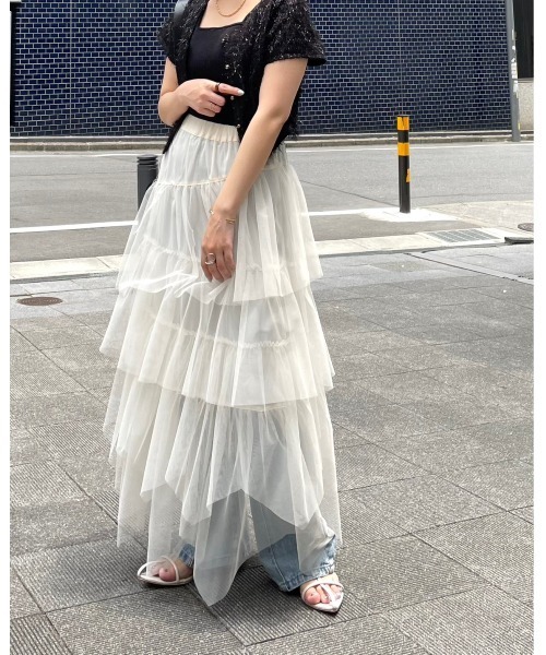 PAGEBOY(ページボーイ)の「ランダムキリカエチュールスカート(スカート・レディース・チャコールグレー/ブラック/アイボリー・FREE)」の1枚目の写真