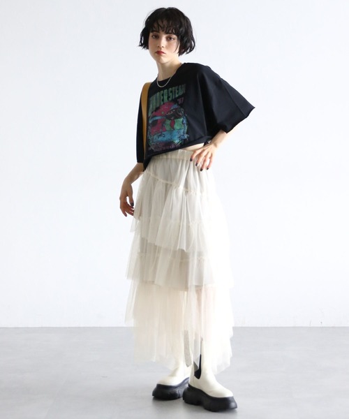 PAGEBOY(ページボーイ)の「ランダムキリカエチュールスカート(スカート・レディース・チャコールグレー/ブラック/アイボリー・FREE)」の6枚目の写真