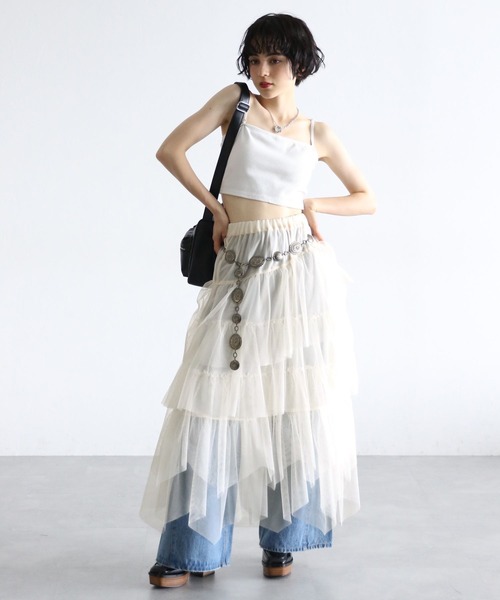 PAGEBOY(ページボーイ)の「ランダムキリカエチュールスカート(スカート・レディース・チャコールグレー/ブラック/アイボリー・FREE)」の8枚目の写真