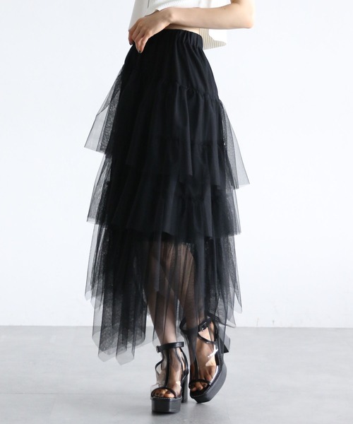 PAGEBOY(ページボーイ)の「ランダムキリカエチュールスカート(スカート・レディース・チャコールグレー/ブラック/アイボリー・FREE)」の12枚目の写真