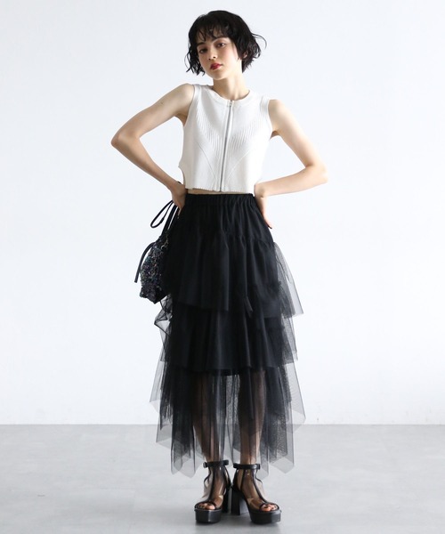 PAGEBOY(ページボーイ)の「ランダムキリカエチュールスカート(スカート・レディース・チャコールグレー/ブラック/アイボリー・FREE)」の15枚目の写真