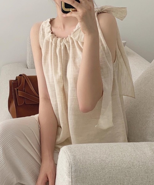 Chick（チック）の「片方リボンキャミソールトップス