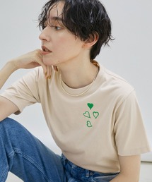SALON adam et rope' | GOOD LUCK COMES T/刺繍入りクルーネックTシャツ(Tシャツ/カットソー)