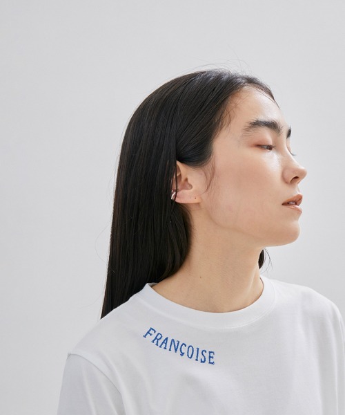 SALON adam et rope'（サロン アダム エ ロペ）の「GOOD LUCK COMES T/刺繍入りクルーネックTシャツ（Tシャツ/カットソー・レディース・ベージュ/オフホワイト/カーキ・FREE）」の13枚目の写真