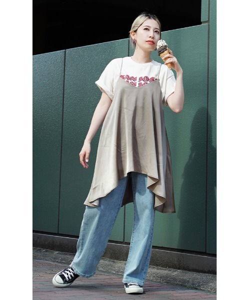 MIMIMEMETE(ミミメメット)の「ロゴプリント ロールアップTEE(Tシャツ/カットソー・レディース・ナチュラル・M)」の6枚目の写真