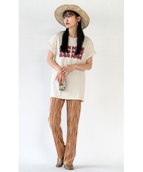 MIMIMEMETE(ミミメメット)の「ロゴプリント ロールアップTEE(Tシャツ/カットソー・レディース・ナチュラル・M)」の11枚目の写真