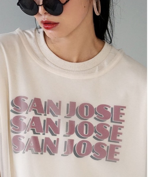 MIMIMEMETE(ミミメメット)の「ロゴプリント ロールアップTEE(Tシャツ/カットソー・レディース・ナチュラル・M)」の3枚目の写真