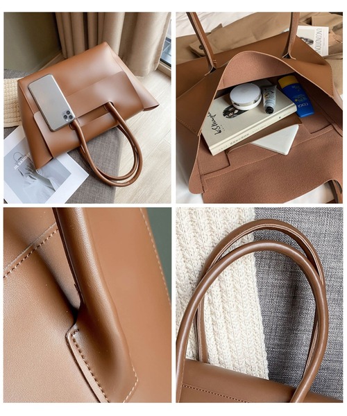 florist（フローリスト）の「【A4収納可】トレンドライクなフラップレザートートバッグ/レディースバッグ（ボストンバッグ・レディース・ブラウン/ベージュ/ダークブラウン/ブラック・FREE）」の21枚目の写真