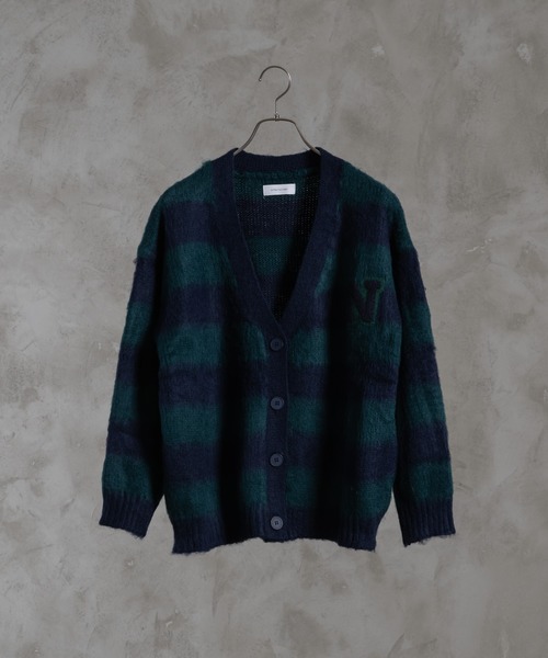 INTER FACTORY（インターファクトリー）の「nene - モヘアライクボーダー カーディガン　made in INTER FACTORY（カーディガン/ボレロ・レディース・イエロー/グリーン/レッド・FREE）」の17枚目の写真