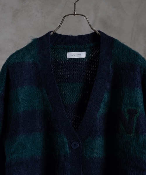 INTER FACTORY（インターファクトリー）の「nene - モヘアライクボーダー カーディガン　made in INTER FACTORY（カーディガン/ボレロ・レディース・イエロー/グリーン/レッド・FREE）」の20枚目の写真