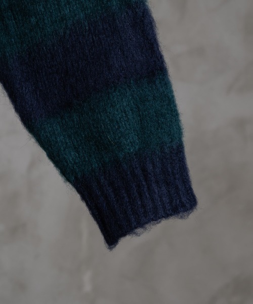 INTER FACTORY（インターファクトリー）の「nene - モヘアライクボーダー カーディガン　made in INTER FACTORY（カーディガン/ボレロ・レディース・イエロー/グリーン/レッド・FREE）」の22枚目の写真